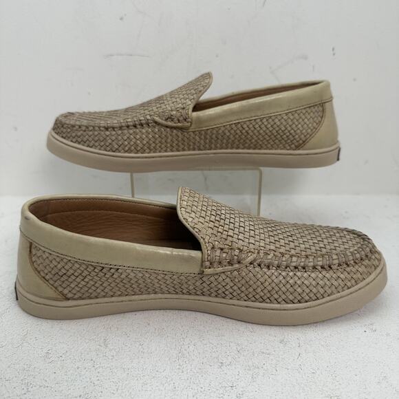 Johnnie-O La Jolla Woven Leather Loafter Moccasin Shoes Taupe Men\'s Size 8 main image 8